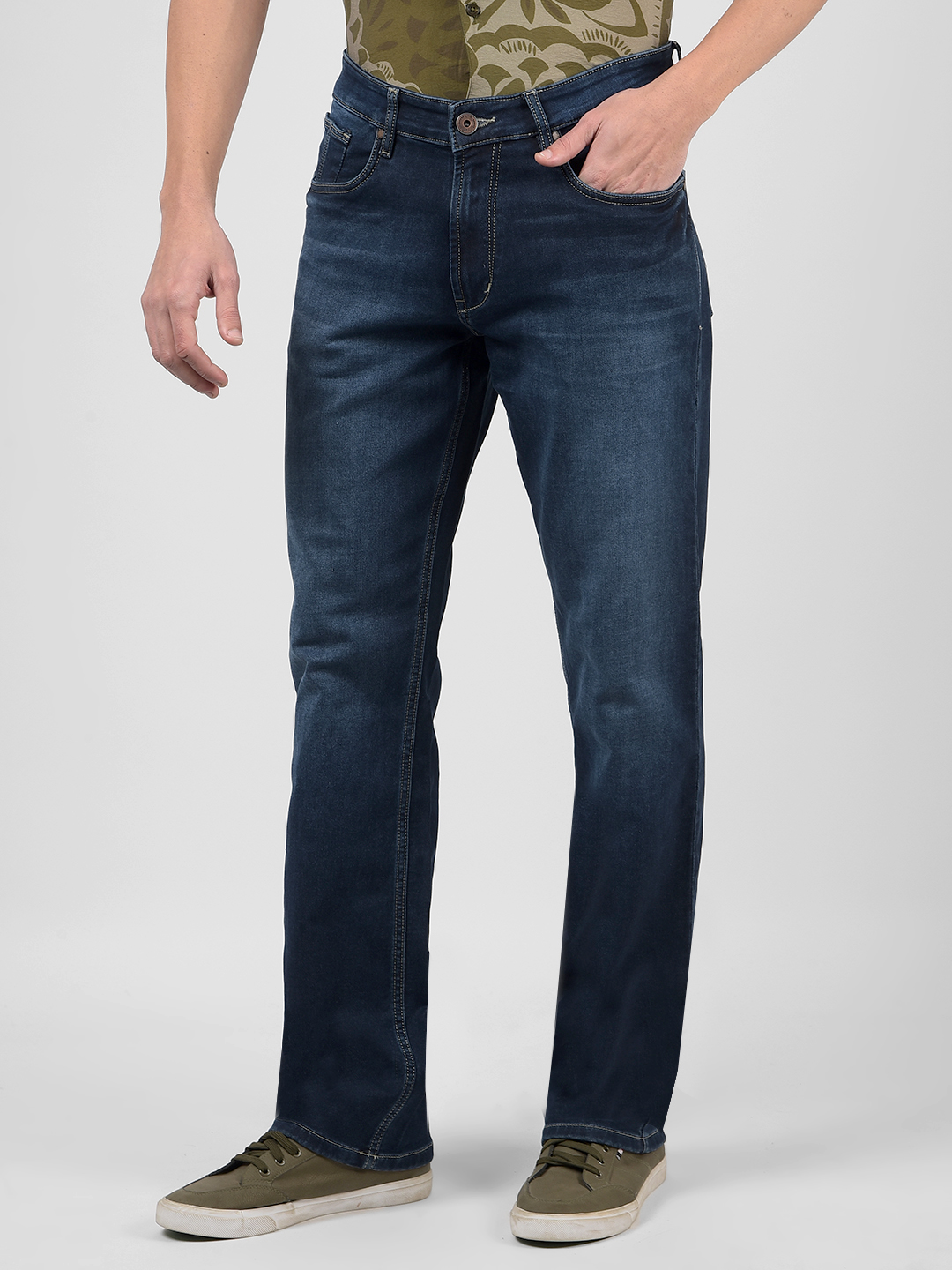 Numero Uno Men Solid Dark Blue Jeans